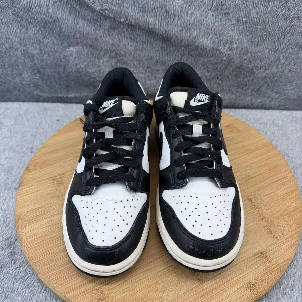 Nike Dunk Low Shoes Boys Size 5.5Y Black White Sneakers CW1590-100 No Insoles